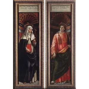 St Catherine of Siena and St Lawrence 21x30 Streched Canvas Art by 