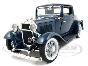 1932 FORD 3 WINDOW COUPE BLUE 118 DIECAST MODEL CAR  