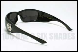 LOCS Cholo Gangster Sunglasses Classic Dark BLACK w/ Checker Print