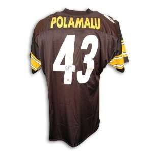 Troy Polamalu Autographed Pittsburgh Steelers Black Throwback Jersey