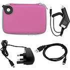 Pouch Case+Car+UK Home Charger+Cable For GPS Garmin 