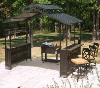 New Large Steel Frame Grill Gazebo Outdoor Bar Vented Hard Top Roof 8 