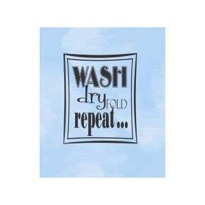 Wash dry fold repeat   Removeable Wall Decal   selected color Salmon 