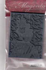 New Cling MAGENTA RUBBER STAMP lage Victorian Lady with hat fashion 