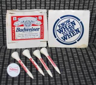 Genuine Budweiser King of Beer Logo Golf Tees Vintage  