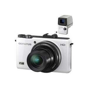   Digital Camera  White   Bundle   with Olympus VF 3 Optical Viewfinder