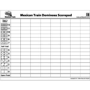  Domino Scorepad for Mexican Train   50 Sheets Toys 