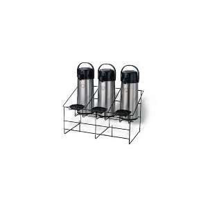   Rack w/ 3 Compartments, Removable Drip Trays, Black