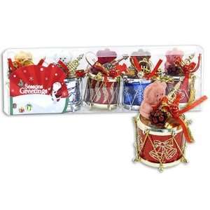  Drum Ornament With Bear Assorted 5 Pieces Case Pack 36 