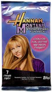 DISNEY HANNAH MONTANA STICKER FUN CARDS 6 PACKS ◄♫♪   