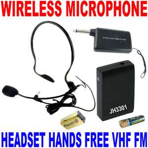 VHF Stage Wireless Headset Microphone System Mic FM Transmitter 