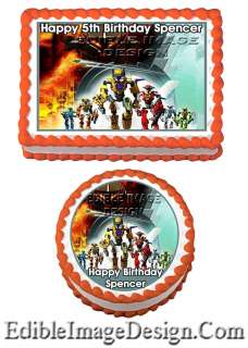 HERO FACTORY Edible Party Birthday Cake Image Cupcake Topper Favor 