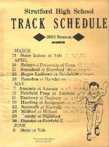 1953 STRATFORD CONNECTICUT HIGH SCHOOL TRACK SCHEDULE  
