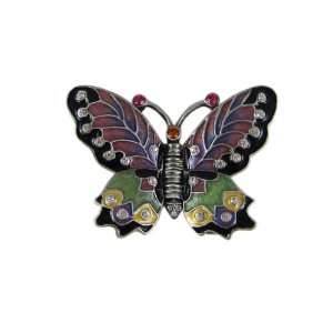  Butterfly Trinket Box Bejeweled Black & Purple