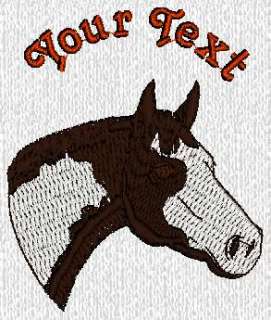 Custom embroidered Paint Horse & FREE Text on T shirt  
