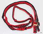 Red/ Black Parachute Cord Contest Reins Horse Tack