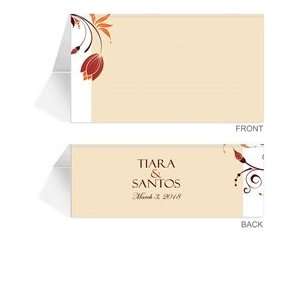  120 Personalized Place Cards   Orange Tulip Bow Office 