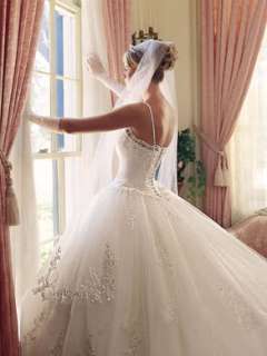 Gorgeous Lace Tulle Princess Bridal Wedding Dress Gown  