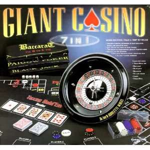 Excalibur Giant Casino 7 in 1 Set with 16 Inch Roulette Wheel, 6 