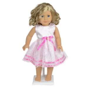   Pink Fancy Lace Dress    Fits 18 American Girl Doll Toys & Games
