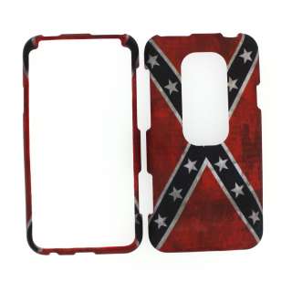 For HTC Evo 3D Sprint Phone Case Red Rebel Flag Faceplate Hard Cover 