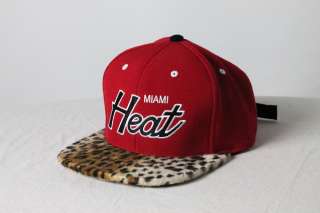 Custom Miami Heat Strapback Leopard Fabric vintage supreme tisa 