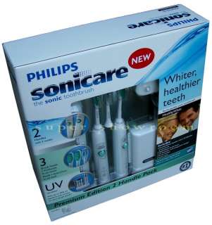 New 2 Philips Sonicare Toothbrush Set UV Healthy White Premium 