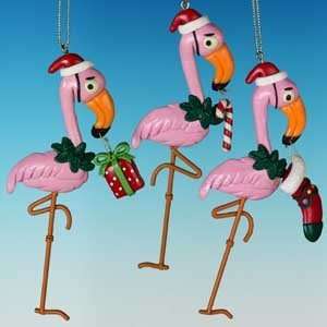  Pink flamingo claydough 4 Christmas ornament