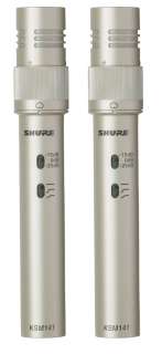   shure ksm141 sl st pair dual pattern instrument microphones brand new