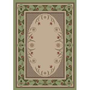   Light Celadon Floral Nylon Area Rug 7.70 x 7.70.