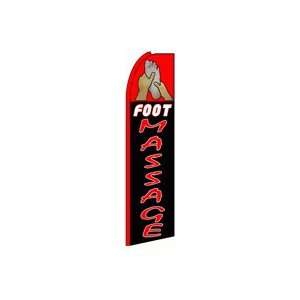  Foot Massage (Red/Black) Feather Banner Flag (11.5 x 3 Feet 