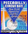 1939 NYWF Piccadilly Circus Bar Matchcover  Ne​w York