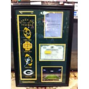  Green Bay Packers Stock Certificate Frame with Packers 