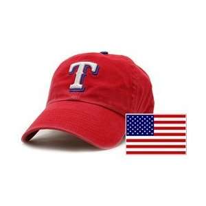  Texas Rangers Franchise Cap w/US Flag   Scarlet Extra 