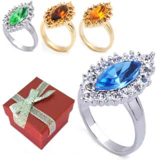 Marquise Cocktail Ring in Various Colors with Gift Box  