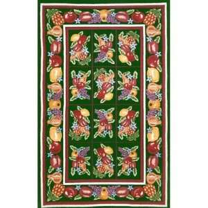 Rug Co. 1004EM Bucks County Fruit Pettipoint Emerald Green Hooked Rug 