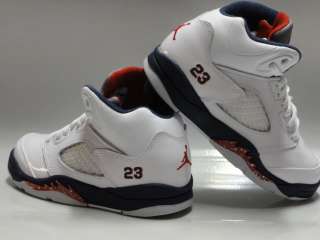 Nike Air Jordan 5 Retro White Blue Sneakers Kid PS 12  