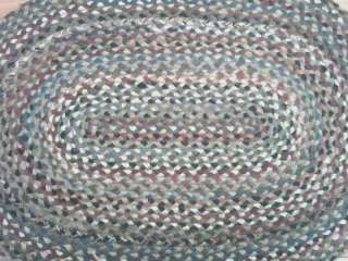 27 x 45 OVAL BRAIDED RUG~GORGEOUS PRIM COLORS  