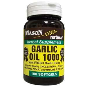  Mason GARLIC OIL 1000 MG SOFTGELSL 100 per bottle Health 