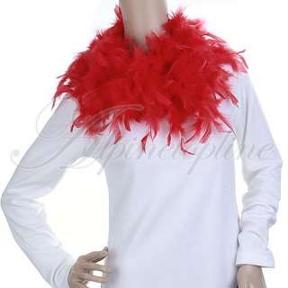 Feather Boa Fluffy Scarf Wrap Party Costume 6 Long Red  