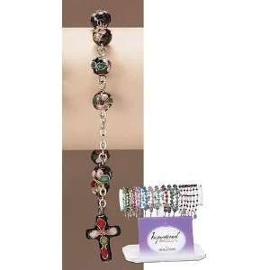  Black Cloisonne Gemstone Rosary Bracelet 