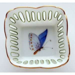 Anna Weatherley Butterfly Small 1 X 1 Square Dish Blue