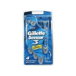  Gillette Sensor3 Triple Blade Disposable Razor for Men   4 