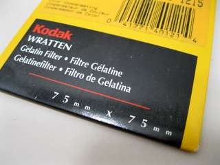 Kodak wratten Gelatin Filter. 75mm x75mm CC010R  