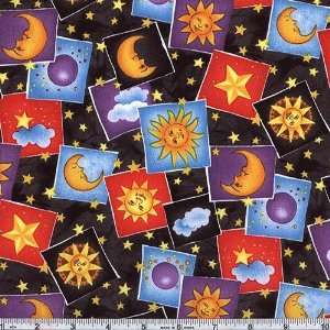   Skys The Limit Blocks Black Fabric By The Yard Arts, Crafts & Sewing
