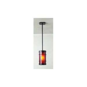   9NR M BZ Valencia 1 Light Mini Pendant in Bronze with Amber Mica glass