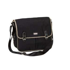   Courier Bag in Black with Khaki Accents by Baggallini