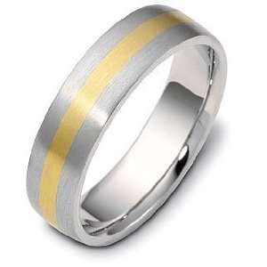   Classic 18 Karat Yellow Gold & Titanium Wedding Band Ring   9 Jewelry