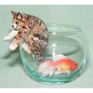  CAT Tiger Brown Climbs out of GoldFish Bowl w FISH New 3 