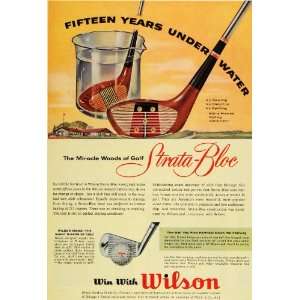 1957 Ad Wilson Sporting Goods Co Strata Bloc Wood Golf Club Golfing 